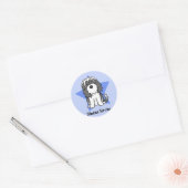 Kawaii Star Tibetan Terrier Ronde Sticker (Envelop)