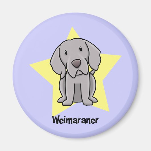 Kawaii Star Weimaraner Magneet (Voorkant)