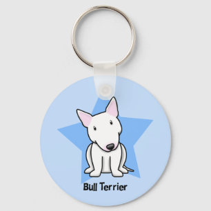 Kawaii Star White Bull Terrier Sleutelhanger