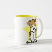 Kawaii Star Wire Fox Terrier Tweekleurige Koffiemok (Voorkant rechts)