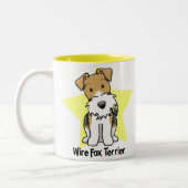 Kawaii Star Wire Fox Terrier Tweekleurige Koffiemok (Links)