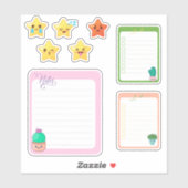 Kawaii Stars Notes to do Sticker (Vel)