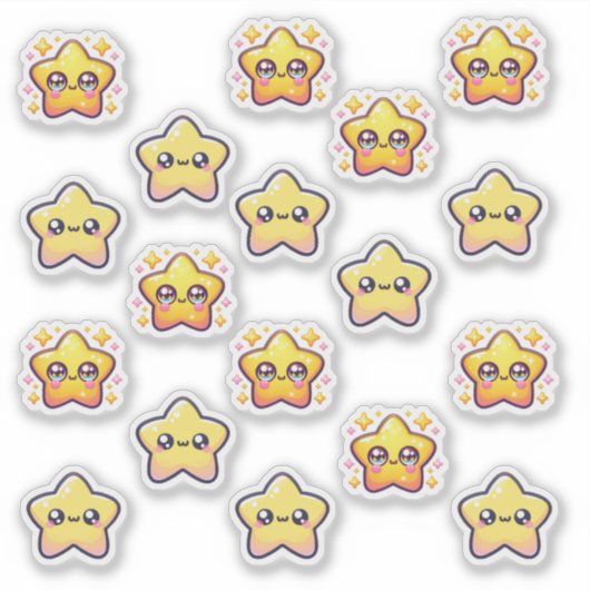 Kawaii Stars Sticker Pack (Voorkant)