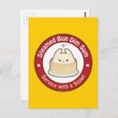 Kawaii Steamed Bun Dim Sum Briefkaart (Voorkant / Achterkant)