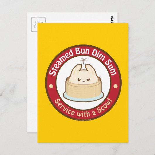 Kawaii Steamed Bun Dim Sum Briefkaart (Voorkant / Achterkant)