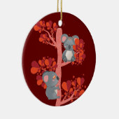 Kawaii stel koalas met hartenboom keramisch ornament (Rechts)