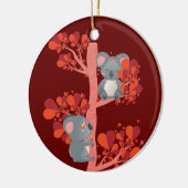 Kawaii stel koalas met hartenboom keramisch ornament (Links)
