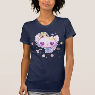 Kawaii-sterren kat met schattig taartje t-shirt