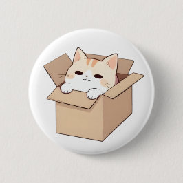 Kawaii stickerontwerp met een knuffelkat in een do ronde button 5,7 cm