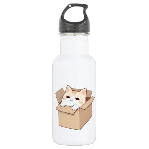 Kawaii stickerontwerp met een schattige kat in een waterfles