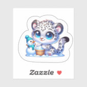 Kawaii Stickers Snow Leopard Sticker Big Cat (Vel)