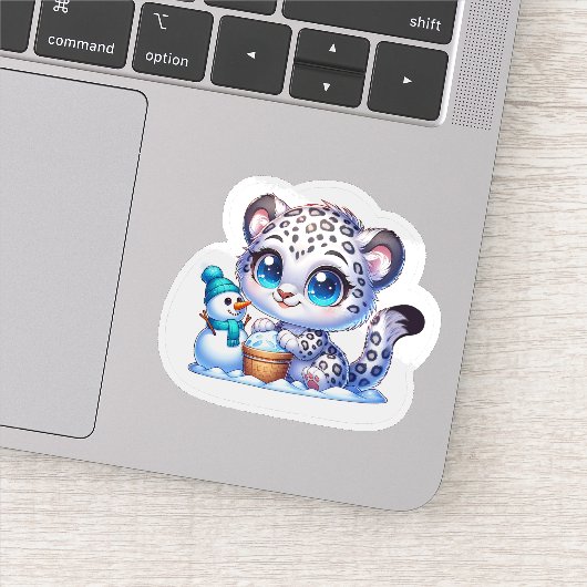 Kawaii Stickers Snow Leopard Sticker Big Cat (Detail)