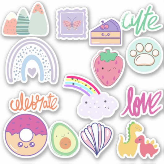 Kawaii-stickers Sticker (Voorkant)