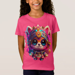 Kawaii stijl caleidoscoop kleurrijk t-shirt