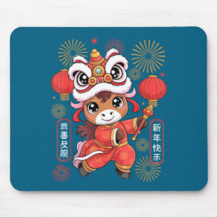 Kawaii stijl jaar van het paard 2026 Chinees Nieuw Muismat