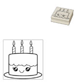 Kawaii stijl verjaardagstaart rubberstempel (Gestempeld)