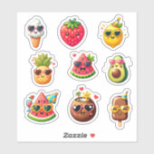 Kawaii stijl zomer 9 Voedsel stickerblad Sticker (Vel)