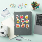 Kawaii stijl zomer 9 Voedsel stickerblad Sticker (iPad Cover)