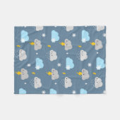 Kawaii Stormy Weather Fleece Deken (Voorkant (Horizontaal))