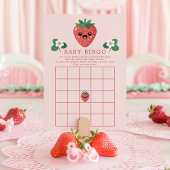 Kawaii Strawberry Baby Shower Bingo Game Card Kaart