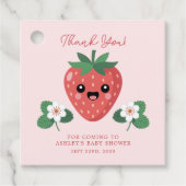 Kawaii Strawberry Baby shower Dank u Bedankjes Labels (Voorkant)