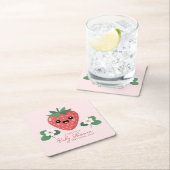 Kawaii Strawberry Baby Shower Kartonnen Onderzetters (Insitu)