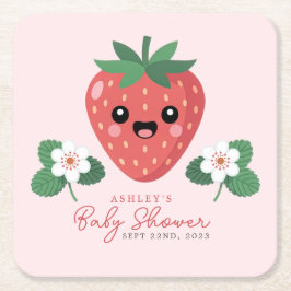 Kawaii Strawberry Baby Shower Kartonnen Onderzetters