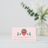 Kawaii Strawberry Baby Shower Luier Raffle Informatiekaartje (Staand voorkant)