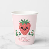 Kawaii Strawberry Baby Shower Papieren Bekers (Achterkant)