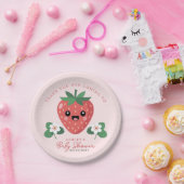 Kawaii Strawberry Baby Shower Papieren Bordje (Feest)