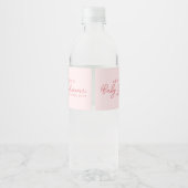 Kawaii Strawberry Baby Shower Waterfles Etiket (Achterkant)