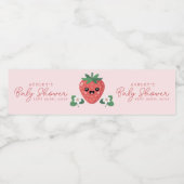 Kawaii Strawberry Baby Shower Waterfles Etiket (Enkel label)