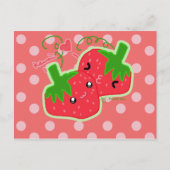 Kawaii Strawberry Briefkaart (Voorkant)