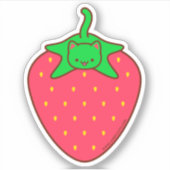 Kawaii STRAWBERRY CAT-Sticker Sticker (Voorkant)