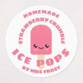 Kawaii Strawberry Crumble Ice Poppen Labels (Design 1)