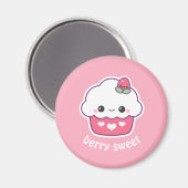 Kawaii Strawberry Cupcake Magneet (Voorkant / Achterkant)