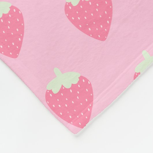 Kawaii Strawberry Fleece Deken (Hoek)