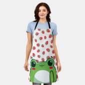 Kawaii Strawberry Frog Apron Schort (Gedragen)