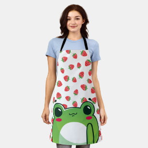 Kawaii Strawberry Frog Apron Schort