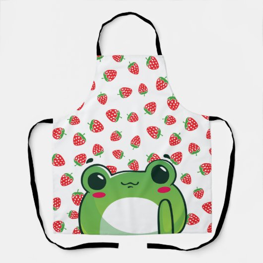 Kawaii Strawberry Frog Apron Schort (Voorkant)