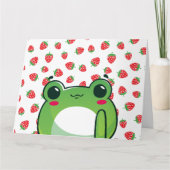 Kawaii Strawberry Frog Bedankkaart (Voorkant)