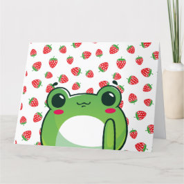 Kawaii Strawberry Frog Bedankkaart
