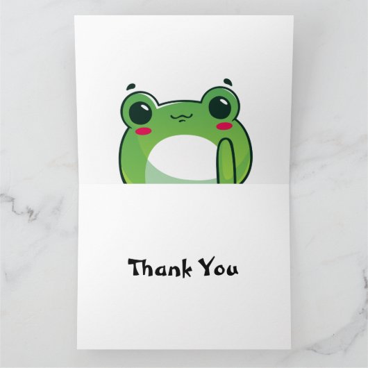 Kawaii Strawberry Frog Bedankkaart (Binnen)