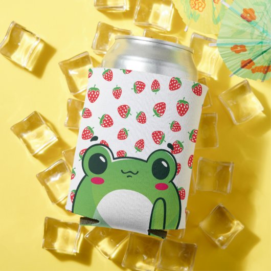 Kawaii Strawberry Frog Blikjeskoeler (Insitu Zomer)
