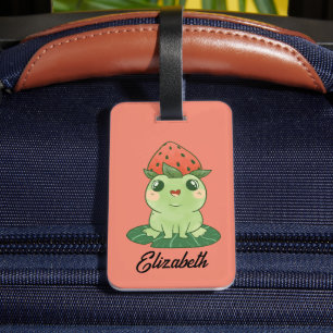 Kawaii Strawberry Frog Home Bagagelabel
