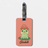 Kawaii Strawberry Frog Home Bagagelabel (Achterkant verticaal)