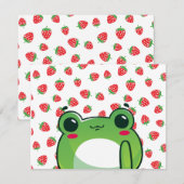 Kawaii Strawberry Frog Kaart (Voorkant / Achterkant)