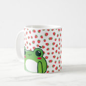 Kawaii Strawberry Frog Koffiemok (Voorkant links)