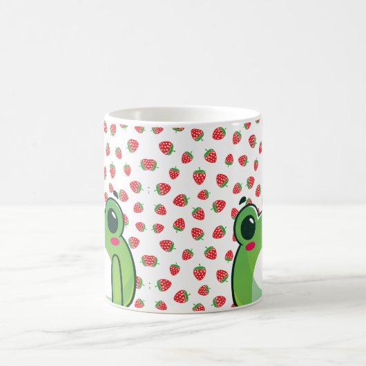Kawaii Strawberry Frog Koffiemok (Center)
