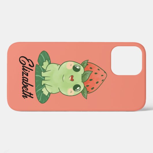 Kawaii Strawberry Frog Personalized Case-Mate iPhone Case (Achterkant (horizontaal))